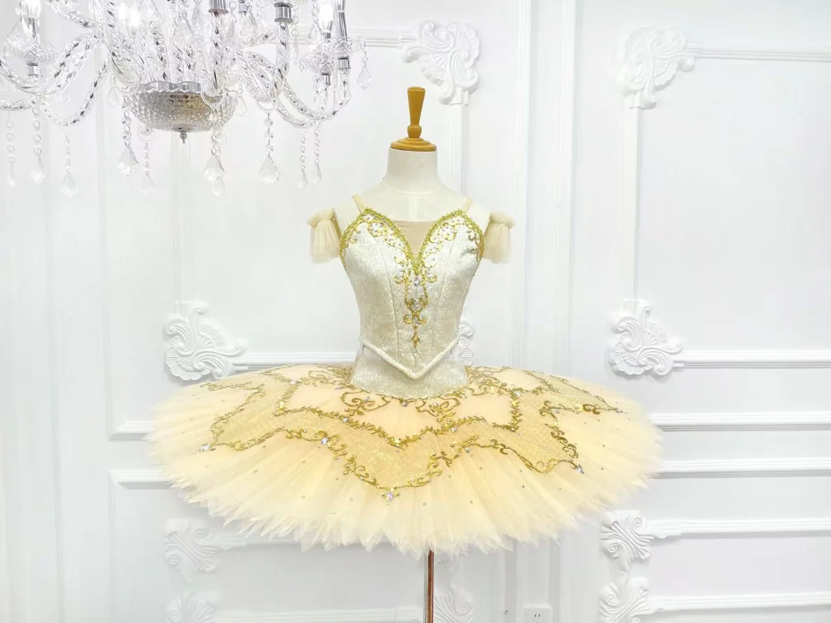 Ivory classical tutu with intricate gold decorative details